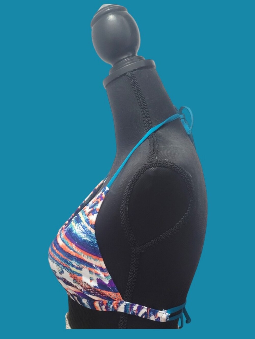 Mossimo Ladie's Multicolor Palm Print Bikini Top - Picture 4 of 11